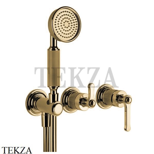 Gessi VENTI20 Смеситель для душа, с гарнитуром внешняя часть 65036-727, Brushed Brass