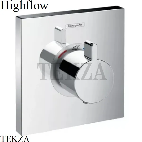 Hansgrohe ShowerSelect Highfow Термостат для душа, внешняя часть, квадрат 15760000, хром глянец