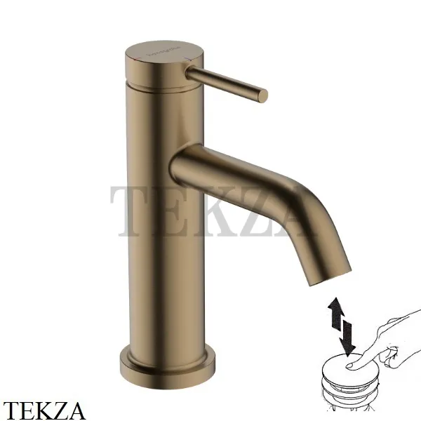 Hansgrohe Tecturis S Смеситель для раковины 80 CoolStart, с донным клапаном 73302140, Brushed Bronze