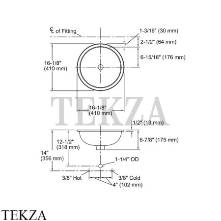 Kohler Camber Marrakesh Раковина встраиваемая K-14046-BU-96, с росписью