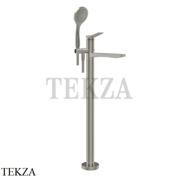 Gessi RILIEVO Смеситель для ванны напольный, с лейкой 59131-149, Finox Brushed Nickel