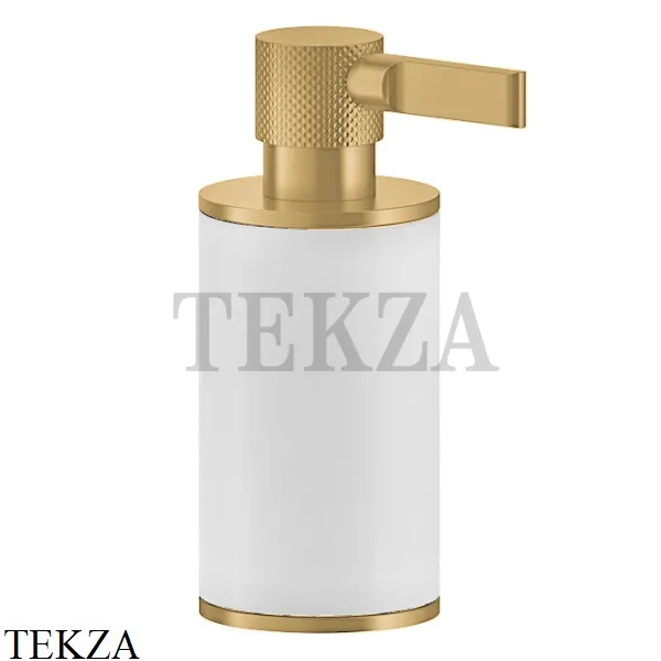 Gessi INCISO accessories Дозатор настольный для жидкого мыла, белый 58537-727, Brushed Brass