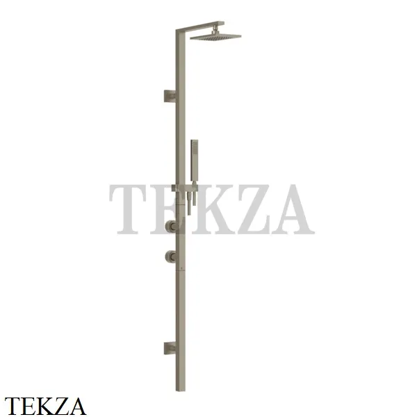 Gessi Rettangolo shower Душевая колонна с термостатом 23405-149, Finox Brushed Nickel