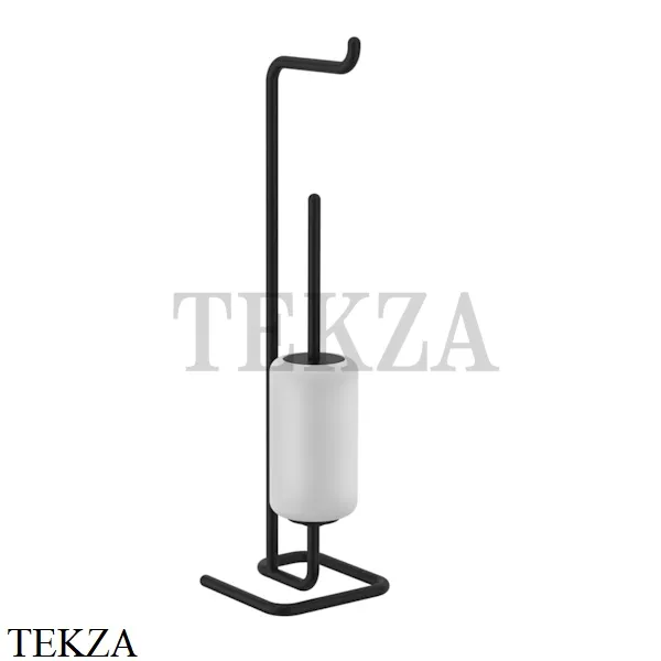 Gessi Goccia Стойка с держателем для туалетной бумаги и ершиком 38067-099, Black XL