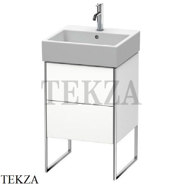 Duravit XSquare Тумба напольная под раковину XS447201818, 2 выдвижных ящика, белый матовый