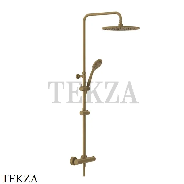 Gessi MINIMALISTIC Душевая колонна, термостат, гарнитур, верхний душ D30 см 35177-713, Antique Brass