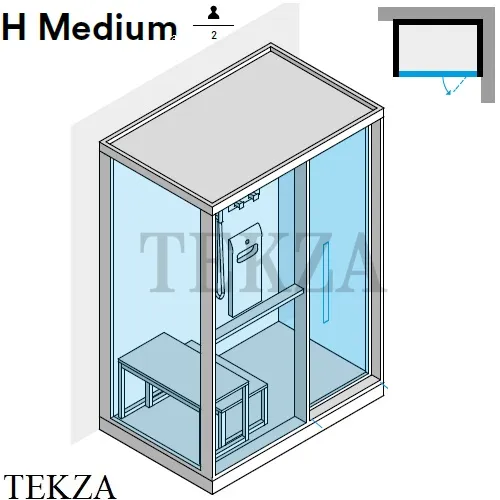 Effegibi H Medium Хаммам с душем кабина в угол справа, дверь справа LO81010006