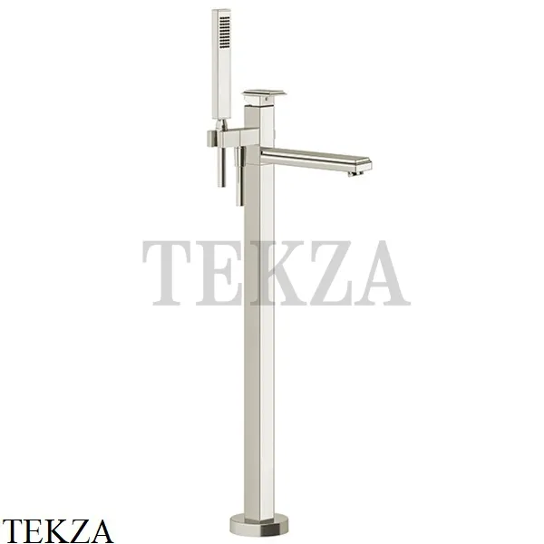 Gessi ELEGANZA Смеситель для ванны с гарнитуром, внешняя часть 46131-149, Finox Brushed Nickel