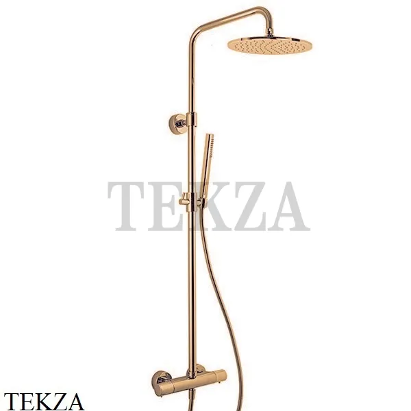 FIMA Carlo Frattini Душевая колонна с термостатом, верхний душ 250 F4285/R256ZS, Brushed Amber Bronze