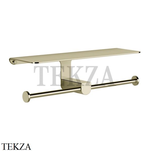 Gessi RILIEVO Держатель для бумаги двойной с крышкой-полкой 59450-710, Brass PVD