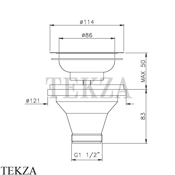 Nicolazzi BASKET Донный клапан слив для мойки 5554GB, золото глянец