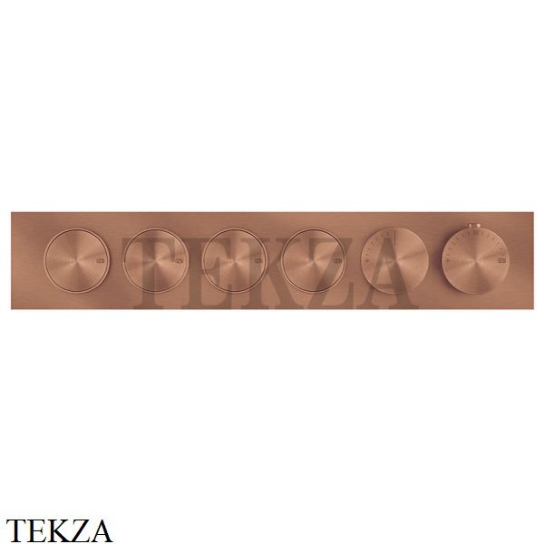 Gessi Origini MATERIC Термостат для душа 4 потока с кнопками, внешняя часть 66226-708, Copper Brushed