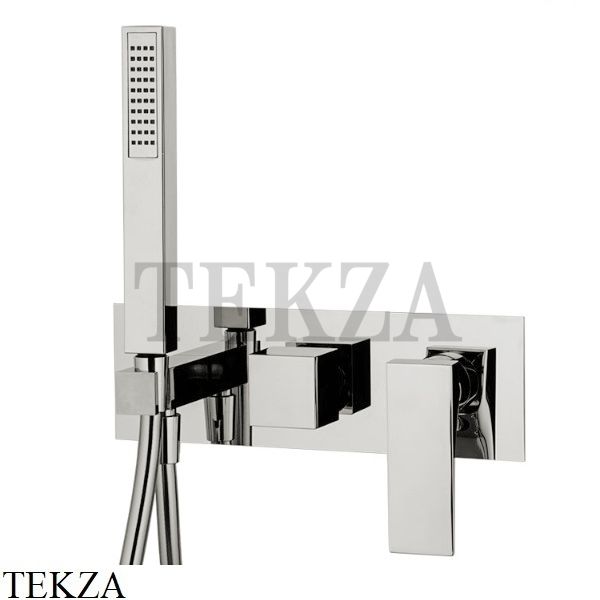 FIMA Carlo Frattini Zeta Смеситель для душа 2 потока, с гарнитуром F3989NX2SN, Brushed nickel