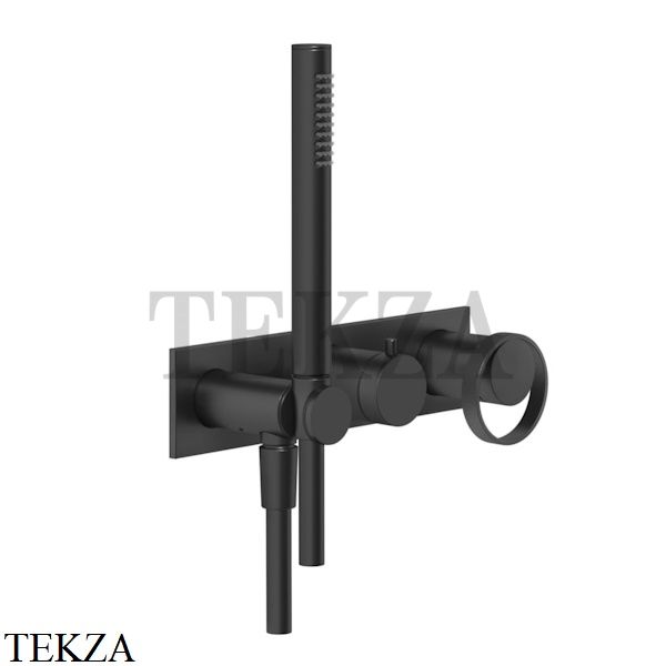 Gessi ANELLO Смеситель для душа 2 потока, с гарнитуром, внешняя часть 63343-299, Black XL