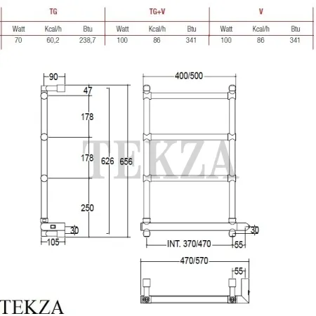 Margaroli SOLE 542-47-4 Полотенцесушитель электрический BOX 5424704GONB, золото глянец