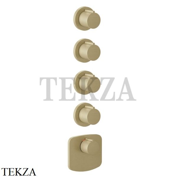 Gessi Ingranaggio-Anello Термостат для душа, 4 потока, внешняя часть 43238-727, Brushed Brass