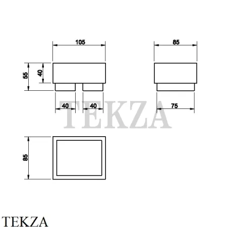 Gessi Rettangolo Мыльница настольная, композит белый 20825-708, Copper Brushed