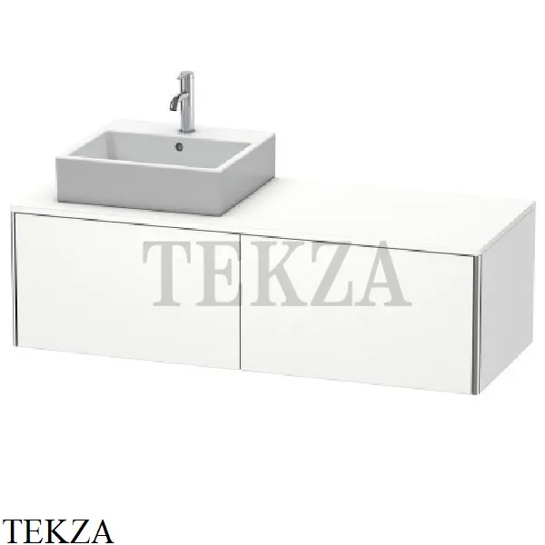 Duravit XSquare Тумба подвесная под раковину слева XS4903L1818, 2 выдвижных ящика, белый матовый