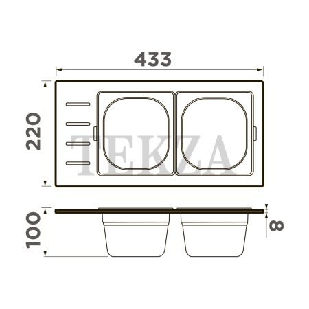 Omoikiri Контейнер DC-02-2 4999077 светлое золото