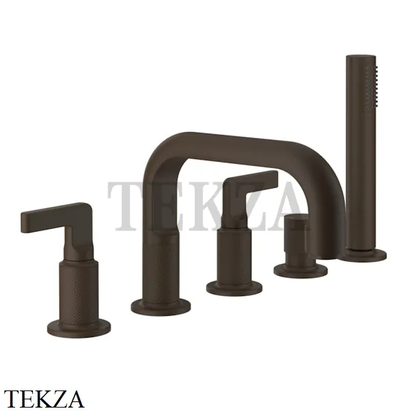 Gessi INCISO Смеситель на борт ванны с изливом, гарнитуром 58040-845, Dark Bronze