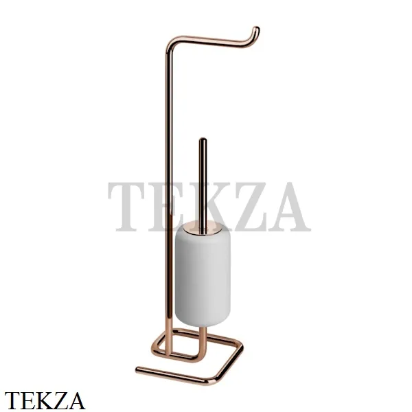 Gessi Goccia Стойка с держателем для туалетной бумаги и ершиком 38067-123, Copper глянец