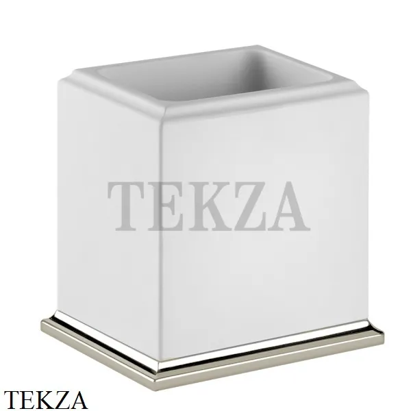 Gessi ELEGANZA Стакан настольный, композит белый 46431-149, Finox Brushed Nickel