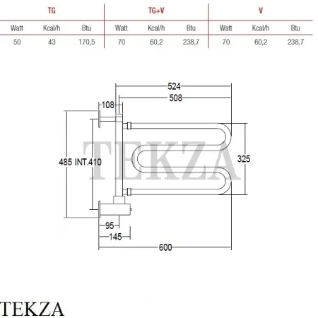 Margaroli Vento 510 Полотенцесушитель электрический BOX 510SN, Satin nickel