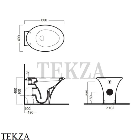 Hatria Sculture Унитаз приставной YXZ301, сиденье с микролифтом, белый глянец