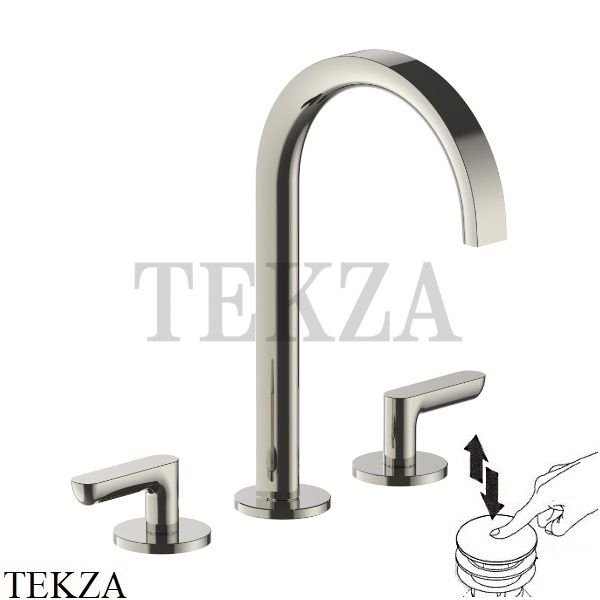 Fantini Icona Deco Смеситель для раковины, с донным клапаном 5395R107, Polished Nickel PVD