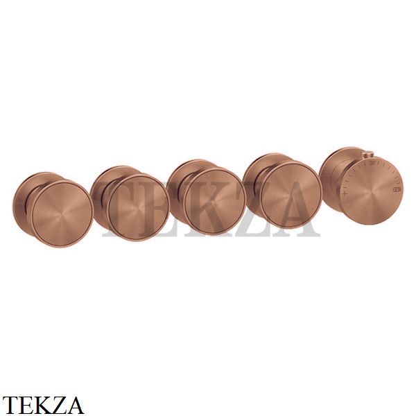 Gessi Origini MATERIC Термостат для душа 4 потока, внешняя часть 66338-708, Copper Brushed