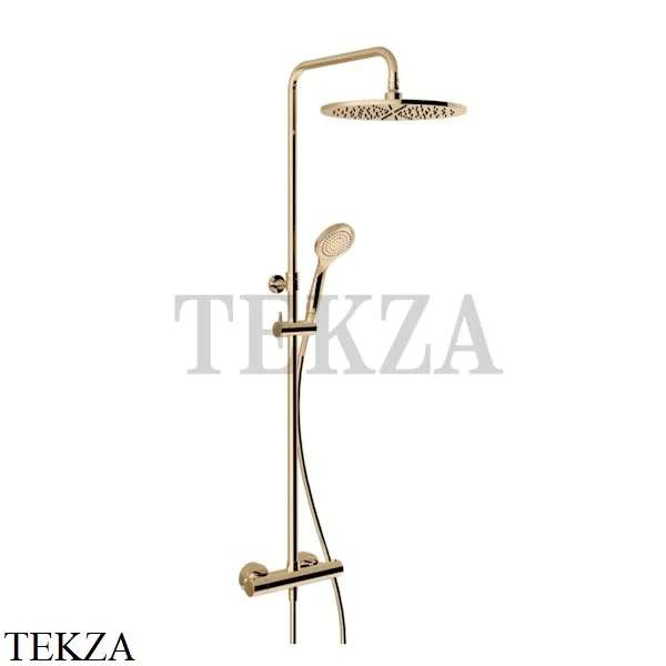 Gessi MINIMALISTIC Душевая колонна, термостат, гарнитур, верхний душ D30 см 35177-735, Warm Bronze PVD