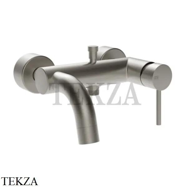 Gessi Via Tortona Смеситель для ванны однорычажный 2 потока ванна-душ 18613-149, Finox Brushed Nickel