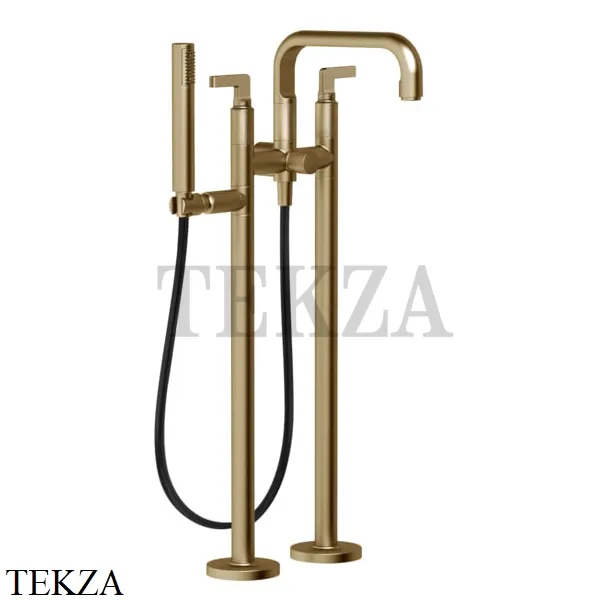 Gessi INCISO Смеситель для ванны напольный, с душевым гарнитуром 58029-726, Warm Bronze Br.