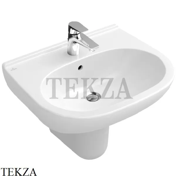 Villeroy & Boch O.NOVO Раковина подвесная, с переливом 51605501, белый глянец