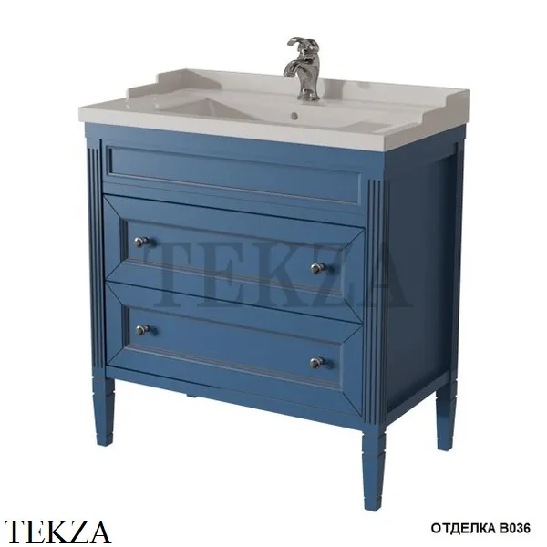 Caprigo ALBION Тумба напольная массив с ящиками, с раковиной, 80 см 10315-B036, Blue синий