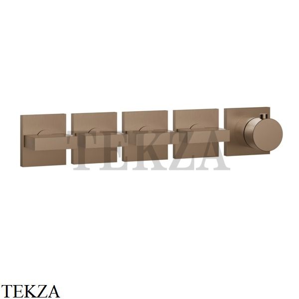 Gessi Rettangolo shower Термостат на 4 потока, внешняя часть 44338-708, Copper Brushed