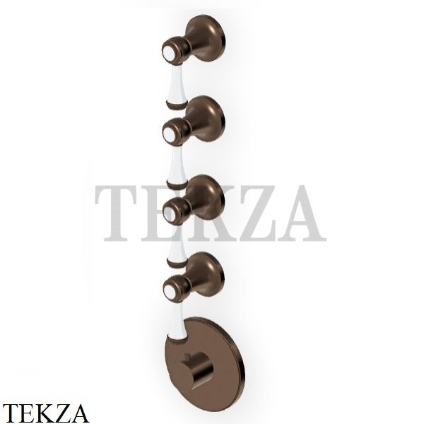 Zucchetti Agora Classic Термостат для душа, 4 выхода, внешняя часть ZAM662.P21, brushed chocolate PVD