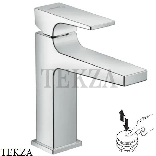 Hansgrohe Metropol Смеситель для раковины 110, с донным клапаном Push-Open 32507000, хром глянец