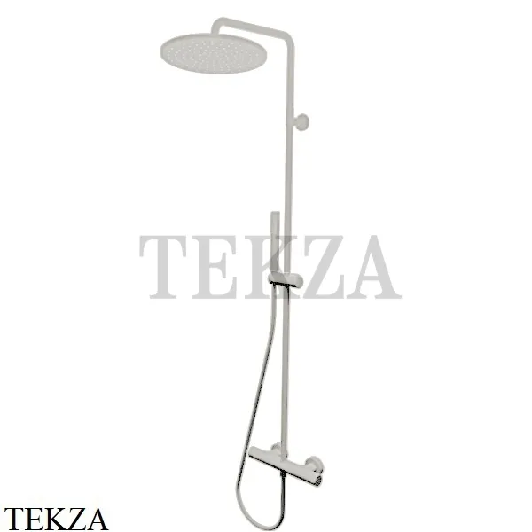 Bossini COSMO Душевая стойка с термостатом, D280, лейка ZEN L10196.094, никель Brushed