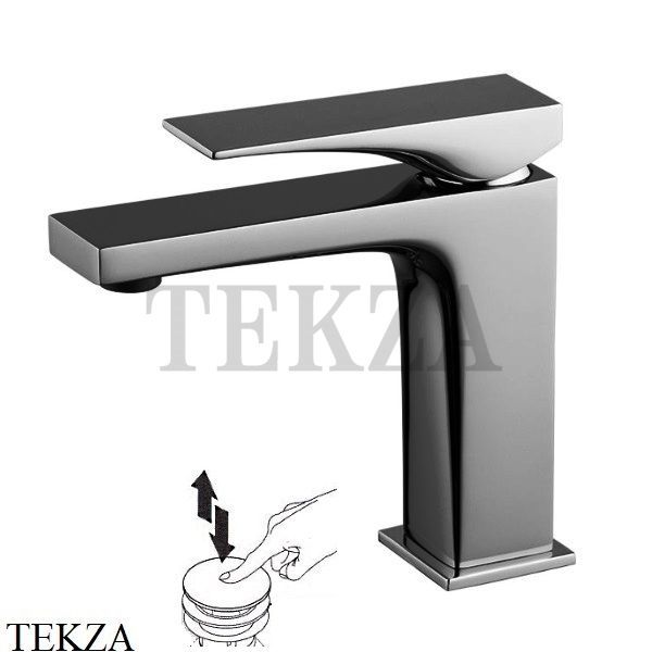 FIMA Carlo Frattini Zeta Смеситель для раковины, с донным клапаном F3961NCN, Black chrome