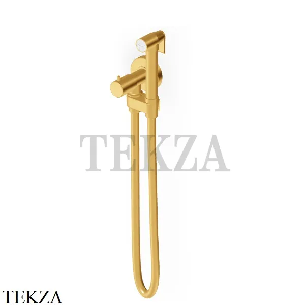 Zucchetti Гигиенический душ + гидроерш с запорным вентилем Z93994.C41, brushed gold