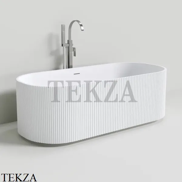 NT Bathroom NT220 Bergamo Ванна свободностоящая из литого камня Solid Surface, белый матовый