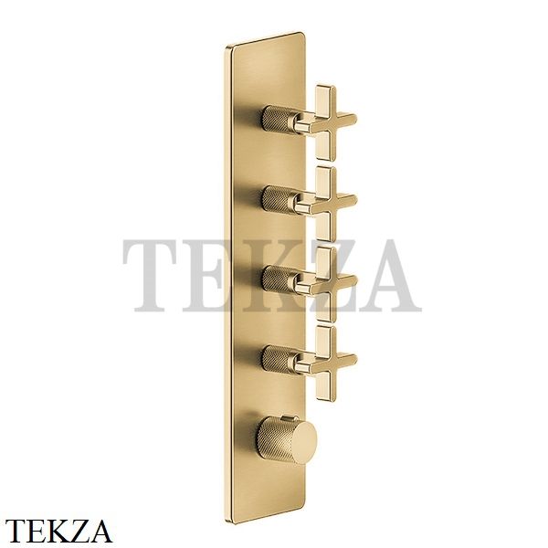 Gessi INCISO WELLNESS Термостат 4 выхода, внешняя часть 58228-727, Brushed Brass