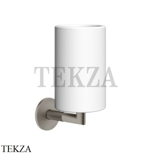 Gessi ANELLO Стакан настенный, композит белый 63707-149, Finox Brushed Nickel