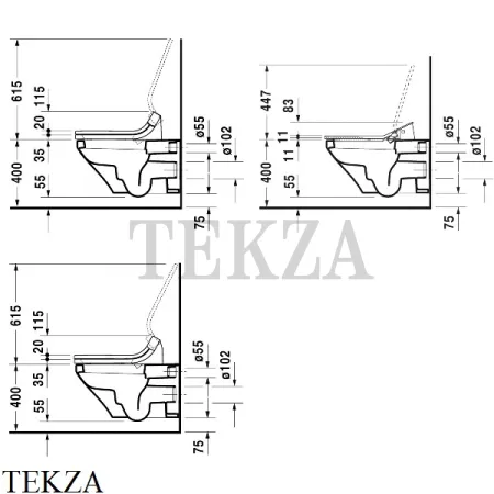 Duravit DuraStyle SensoWash® Унитаз подвесной 2537590000, для сиденья SensoWash, белый глянец