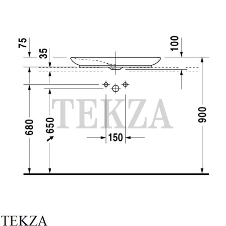 Duravit PuraVida Раковина накладная, без перелива 0370700000, белый глянец