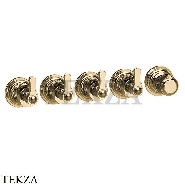 Gessi VENTI20 Термостат для душа, 4 потока, внешняя часть 65338-727, Brushed Brass