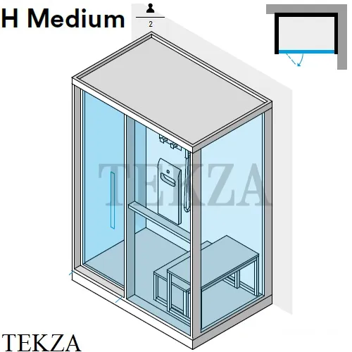 Effegibi H Medium Хаммам с душем кабина в угол справа, дверь слева LO81010005