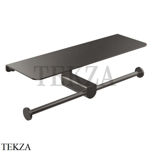 Gessi RILIEVO Держатель для бумаги двойной с крышкой-полкой 59450-707, Black Metal Brushed PVD