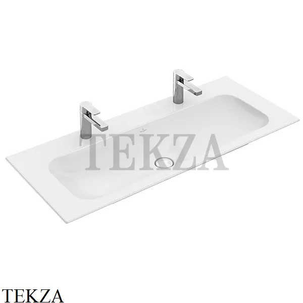 Villeroy & Boch FINION Раковина двойная для установки на тумбу 120х50 4164C1R1, белый глянец, ceramicplus